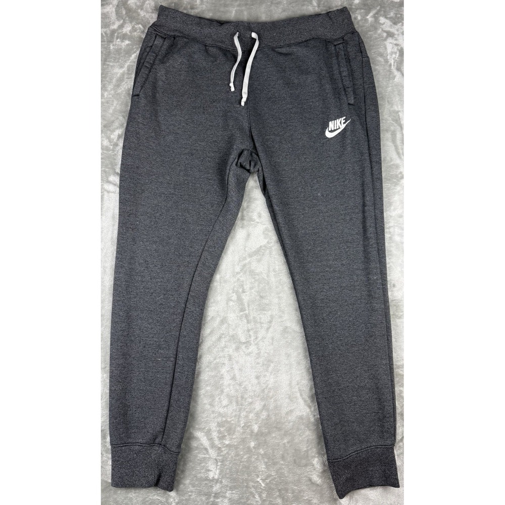 Nike Fleece Jogger Sweatpants Mens XL Gray Tapered Logo Athletic Pants